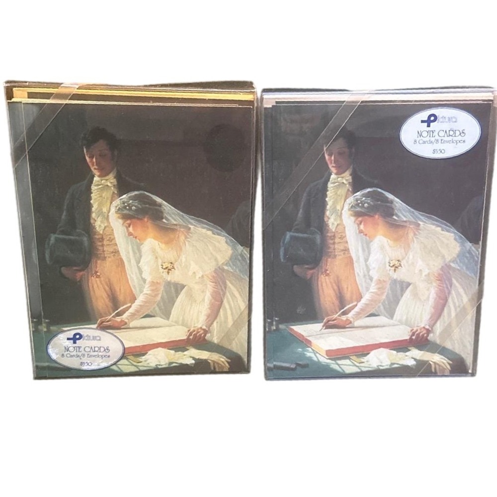 Vtg 1990 Pictura graphics Wedding Note Cards Signing the Register Sweden 2 box 8